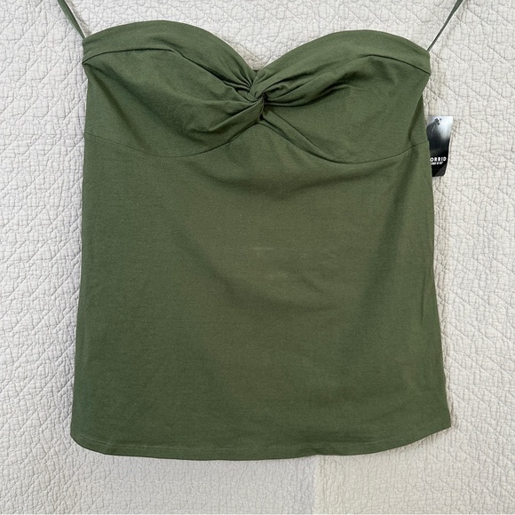 torrid Tops - Torrid Foxy Twist Tube Top Tee Olive Green Torrid Size 2